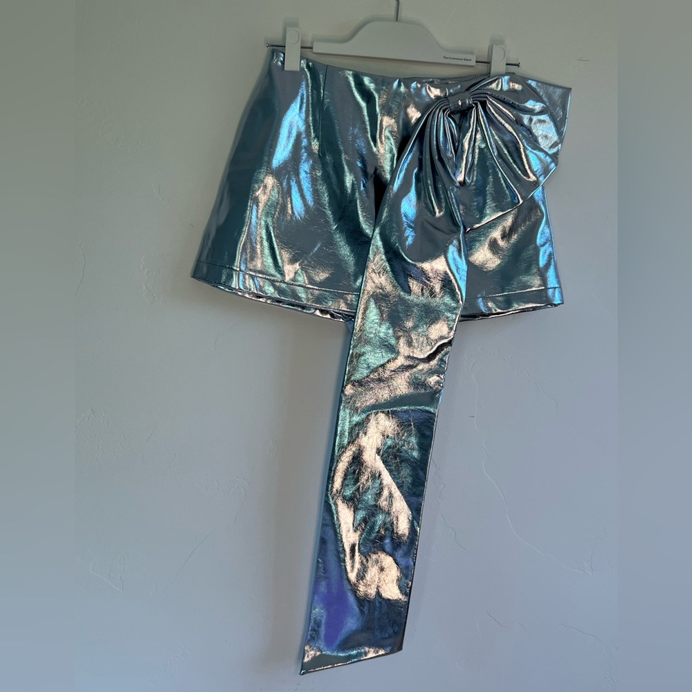AVEC LES FILES silver mini skort